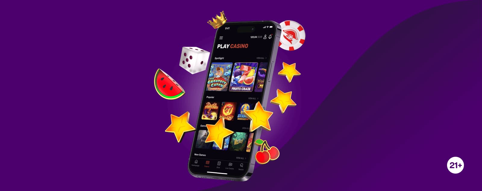 Toegang tot het casino via de officiële mobiele app