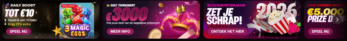 Welkomstbanner van het online casino – openingsbeeld